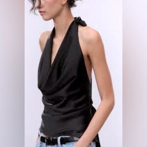 Zara Black Halter Top